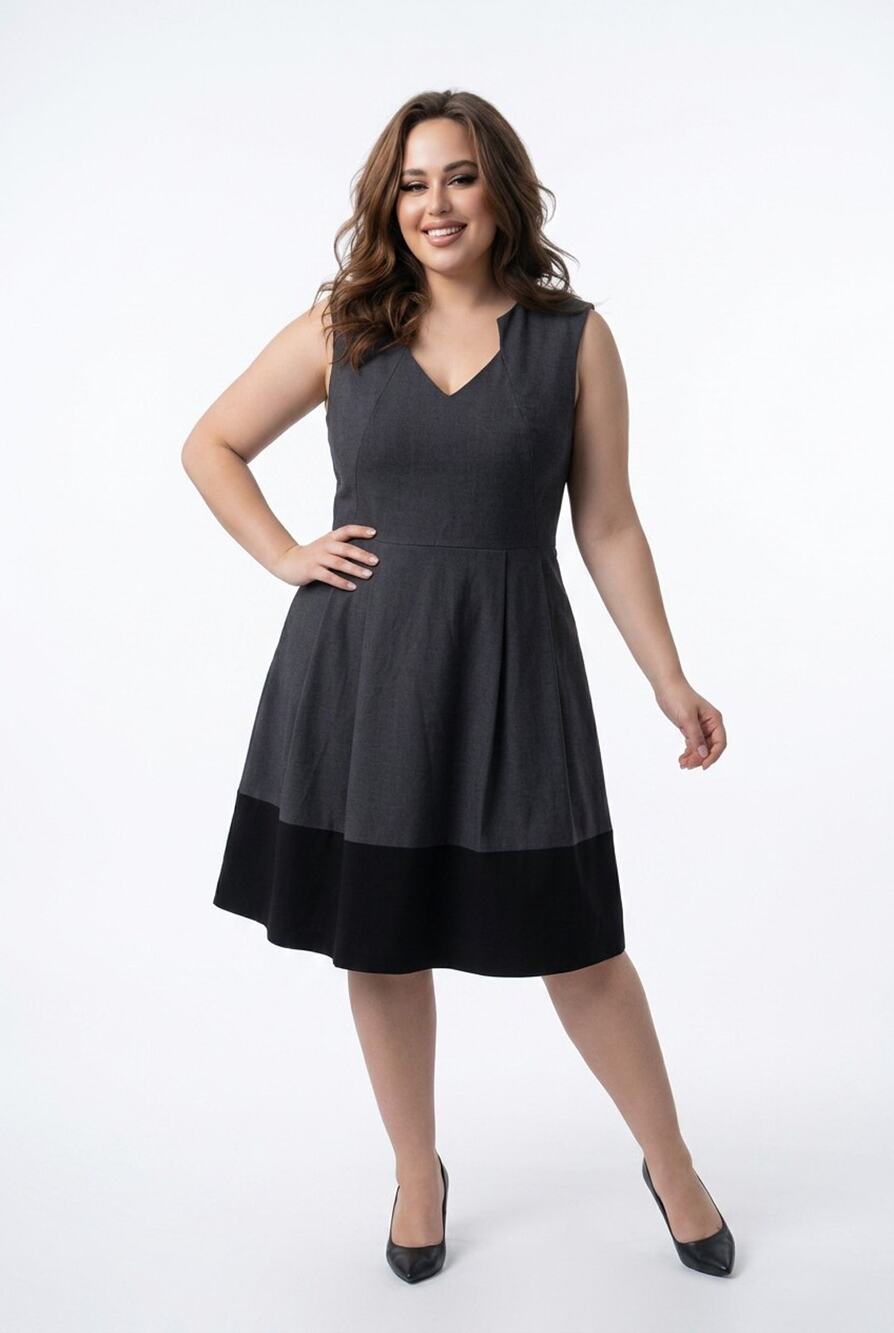 Calvin Klein Women's Sleeveless Gray Dressy Elegant Midi Dress Size 12